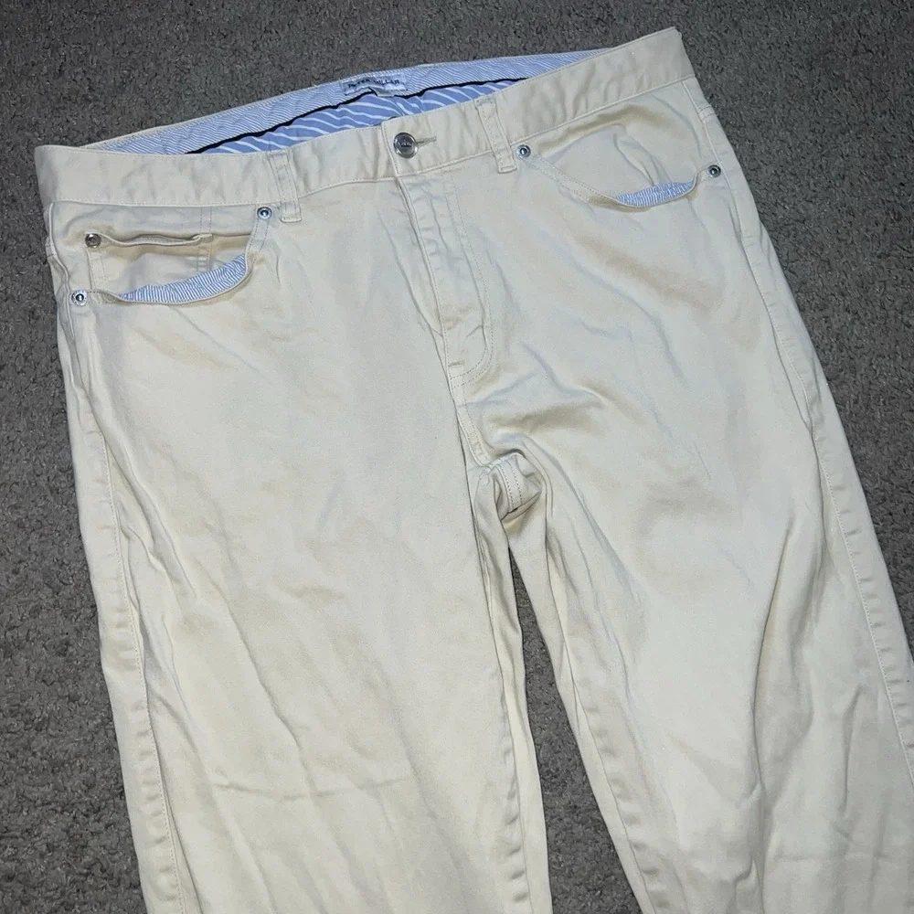 Peter Millar Men's Eb66 Performance Five Pocket Pant Size 35x32 Ivory